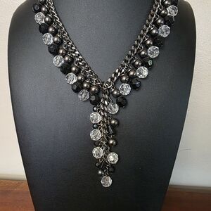 Elegant Black and Silver Beaded Necklace